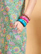 InWeave Mint Green Kantha Floral Jaal Short Palazzo Set