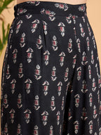 InWeave Black Booti Rapid Print Backless Kurta Sharara Set