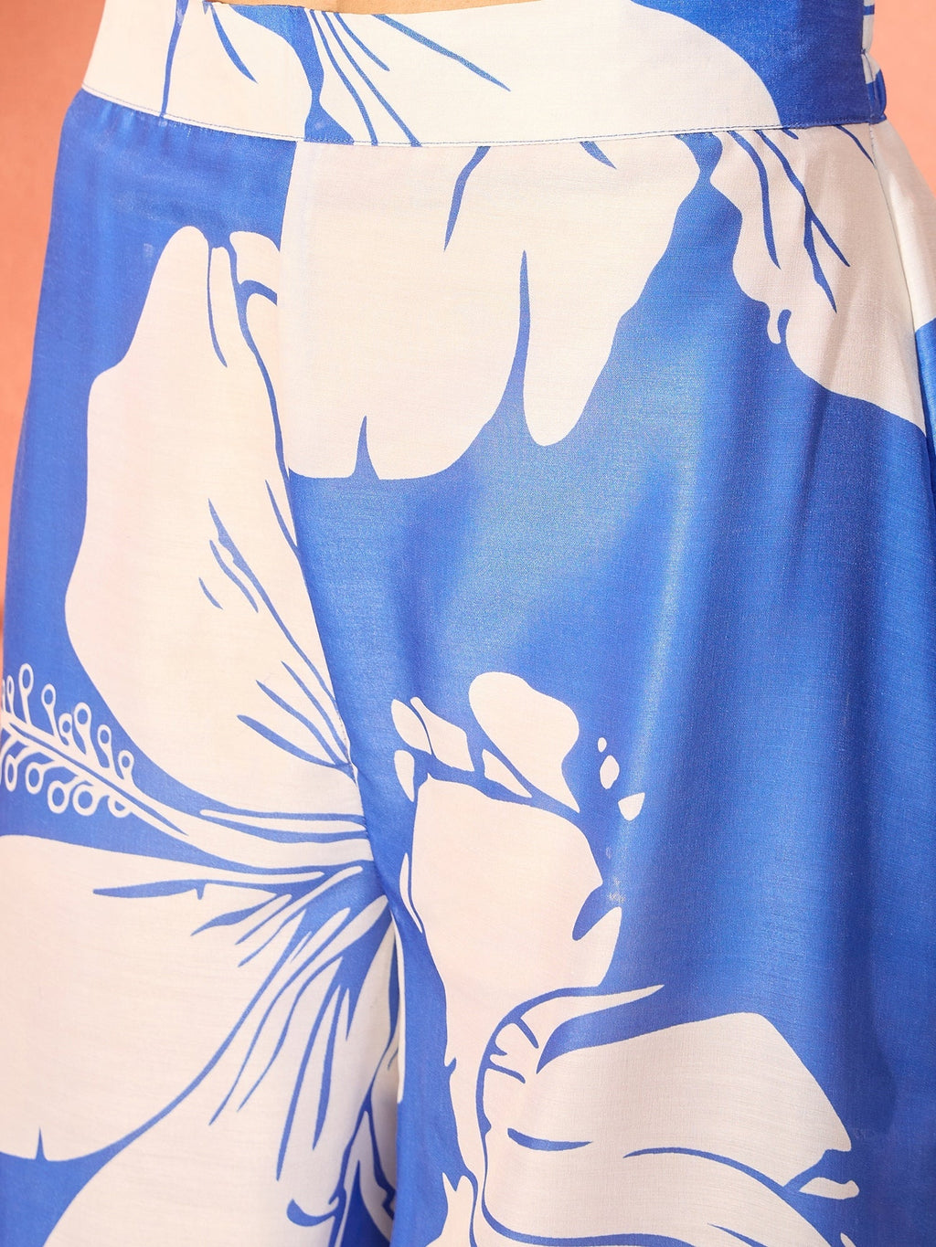 InWeave Azure Blue Hibiscus Kurta Set