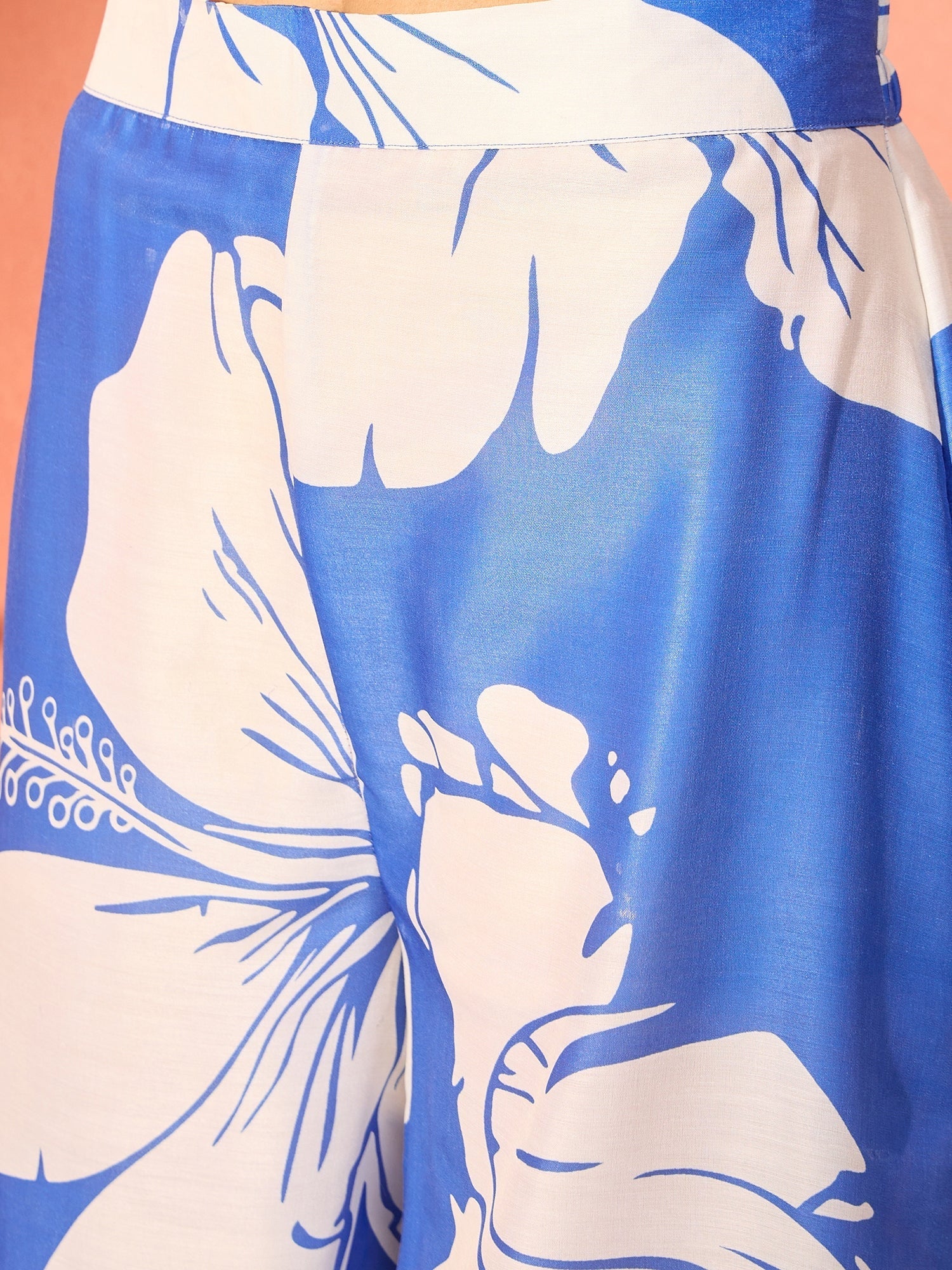 InWeave Azure Blue Hibiscus Kurta Set