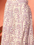 InWeave Mauve Ethnic Window Floral Short Palazzo Kurta Set