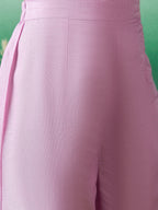 InWeave Lavender Lurex Sweetheart Neck Short Kurta Pant Set - Distacart