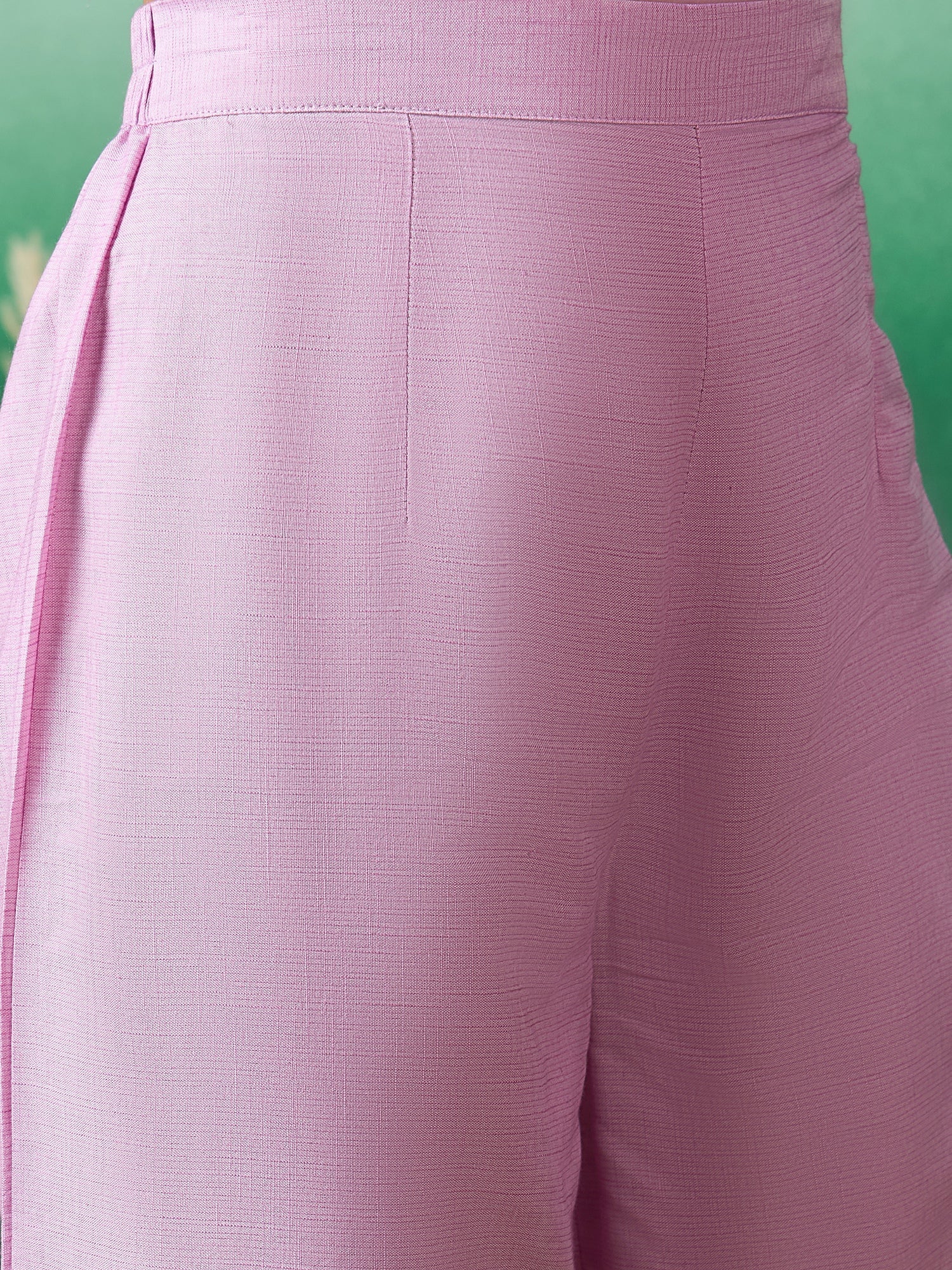 InWeave Lavender Lurex Sweetheart Neck Short Kurta Pant Set - Distacart