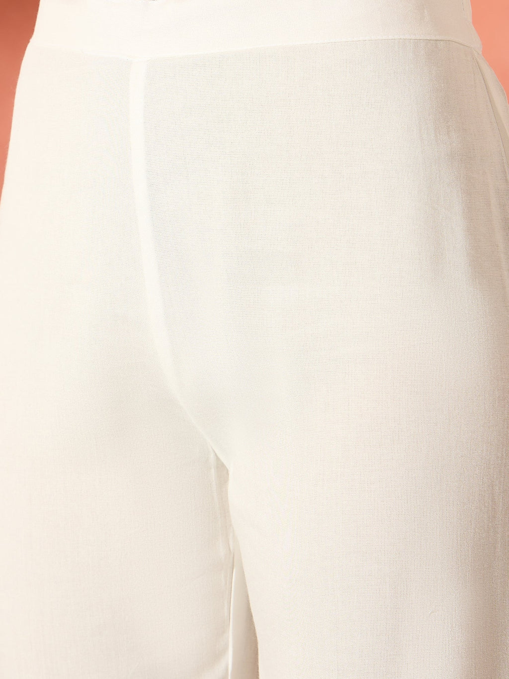 InWeave White Long Anarkali Kurta Pant Set