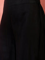 InWeave Black V-Neck Flared Kurta Short Palazzo Set