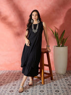 InWeave Black Kurta Short Palazzo Set