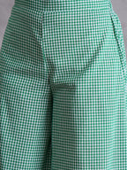 InWeave Green Small Check Kurta Set