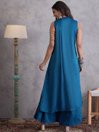 InWeave Peacock Blue Kurta Set - Distacart