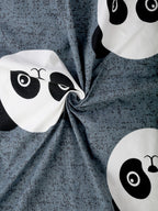 Home Sizzler Grey & White Panda 210 TC Bedsheet with Pillow Cover - Distacart
