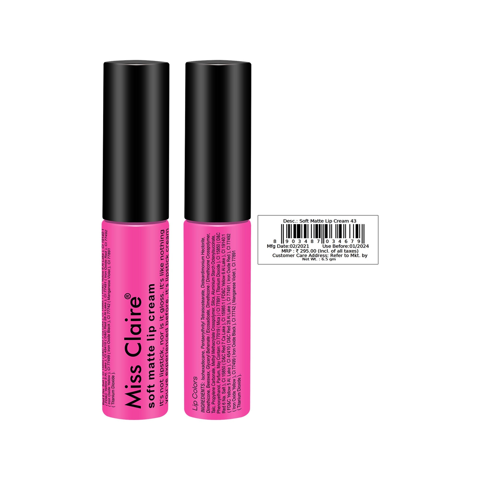 Miss Claire Soft Matte Lip Cream - 43 - Distacart