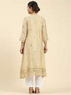 HOUSE OF KARI Embroidered Chikankari Chanderi Silk Anarkali Kurta
