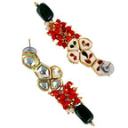 Tehzeeb Creations Meenakari Gold-Polished pentagon shape Uncut Kundan Necklace Set