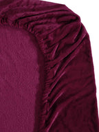 KLOTTHE Maroon 300 TC Woolen Fitted Double King Bedsheet With 2 Pillow Covers - Distacart