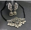Tehzeeb Creations Women's Silver Colour Necklace With Peacock Design