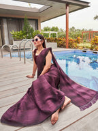 Tikhi Imli Woven Design Embellished Sequinned Saree With Tassles - Distacart