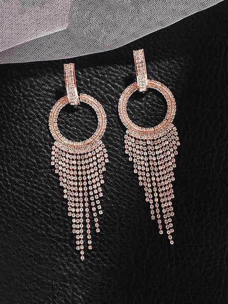 Yellow Chimes Gold-Toned Contemporary Drop Earrings