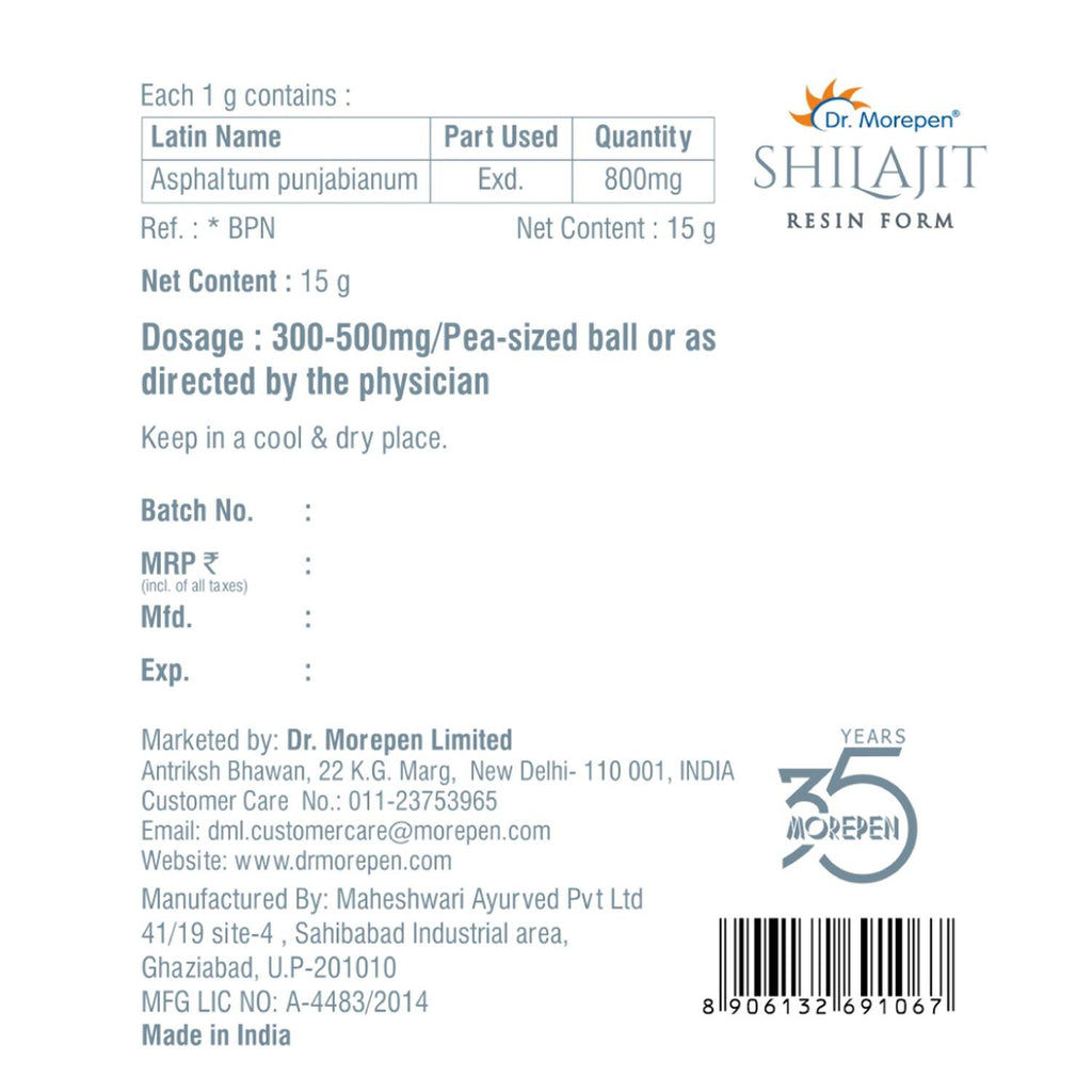 Dr. Morepen Natural & Pure SJ Resin and SJ Capsules Combo - Distacart