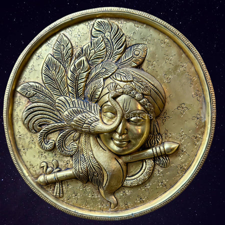 Brass Krishna Wall Art