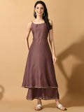 Myshka Women's Mauve Solid Party Kurta Sets