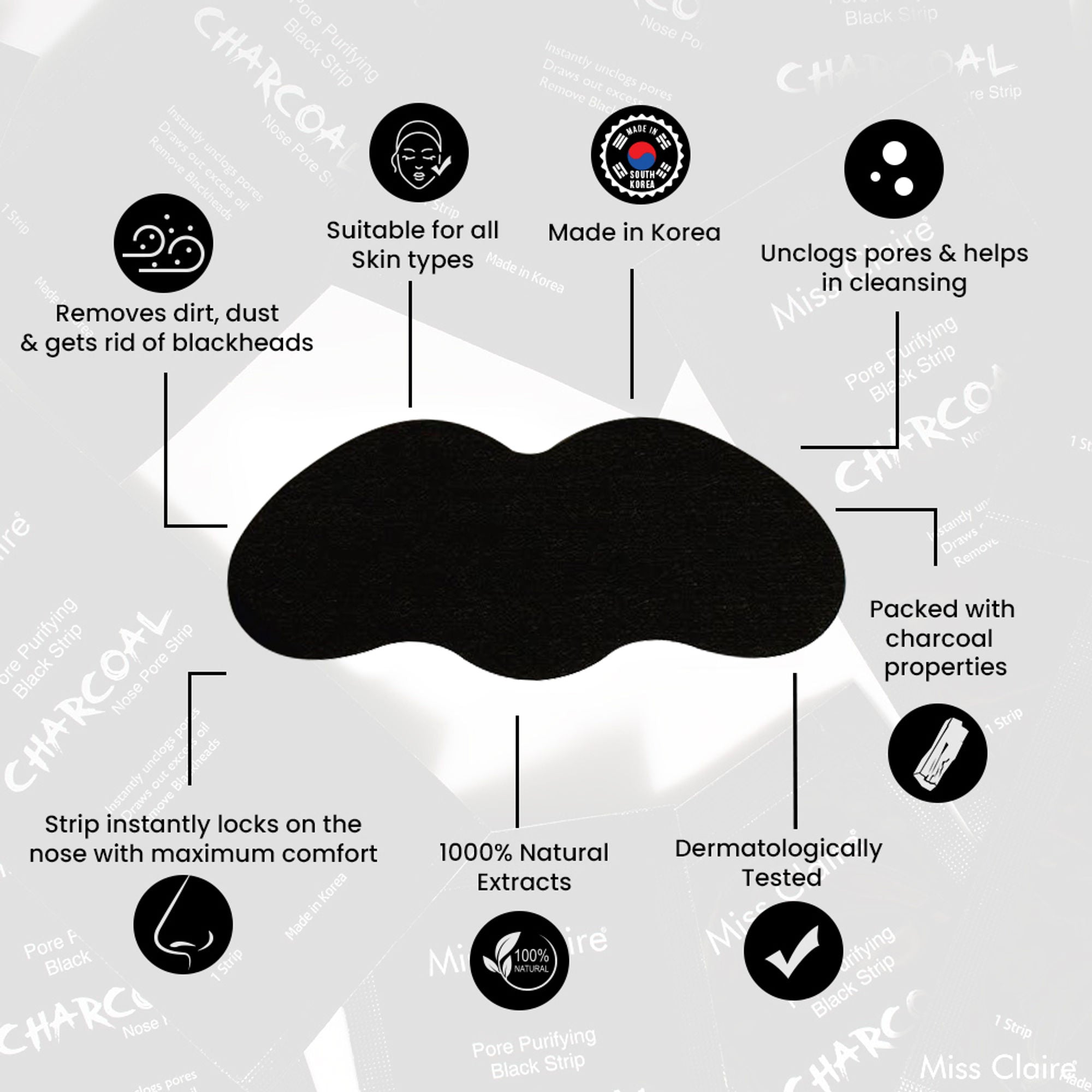 Miss Claire Charcoal Nose Strip - Distacart
