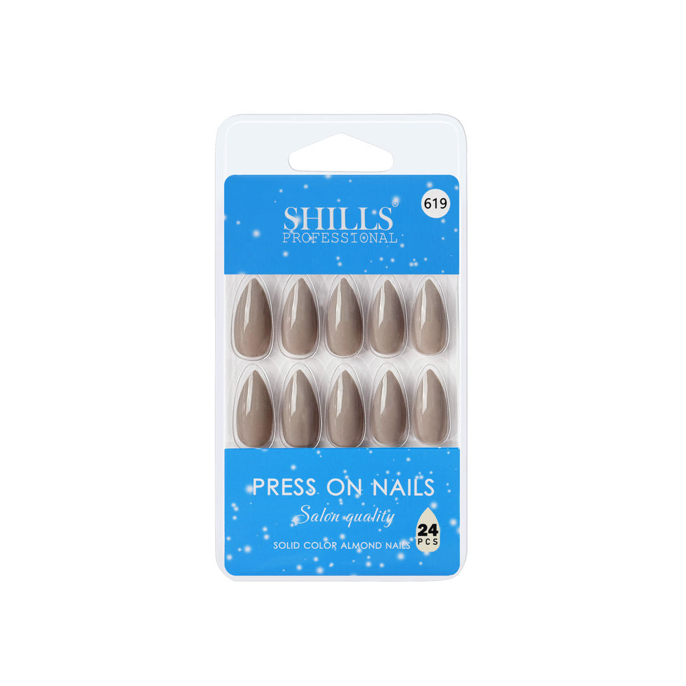 shills professional reusable press on nails almond spn619