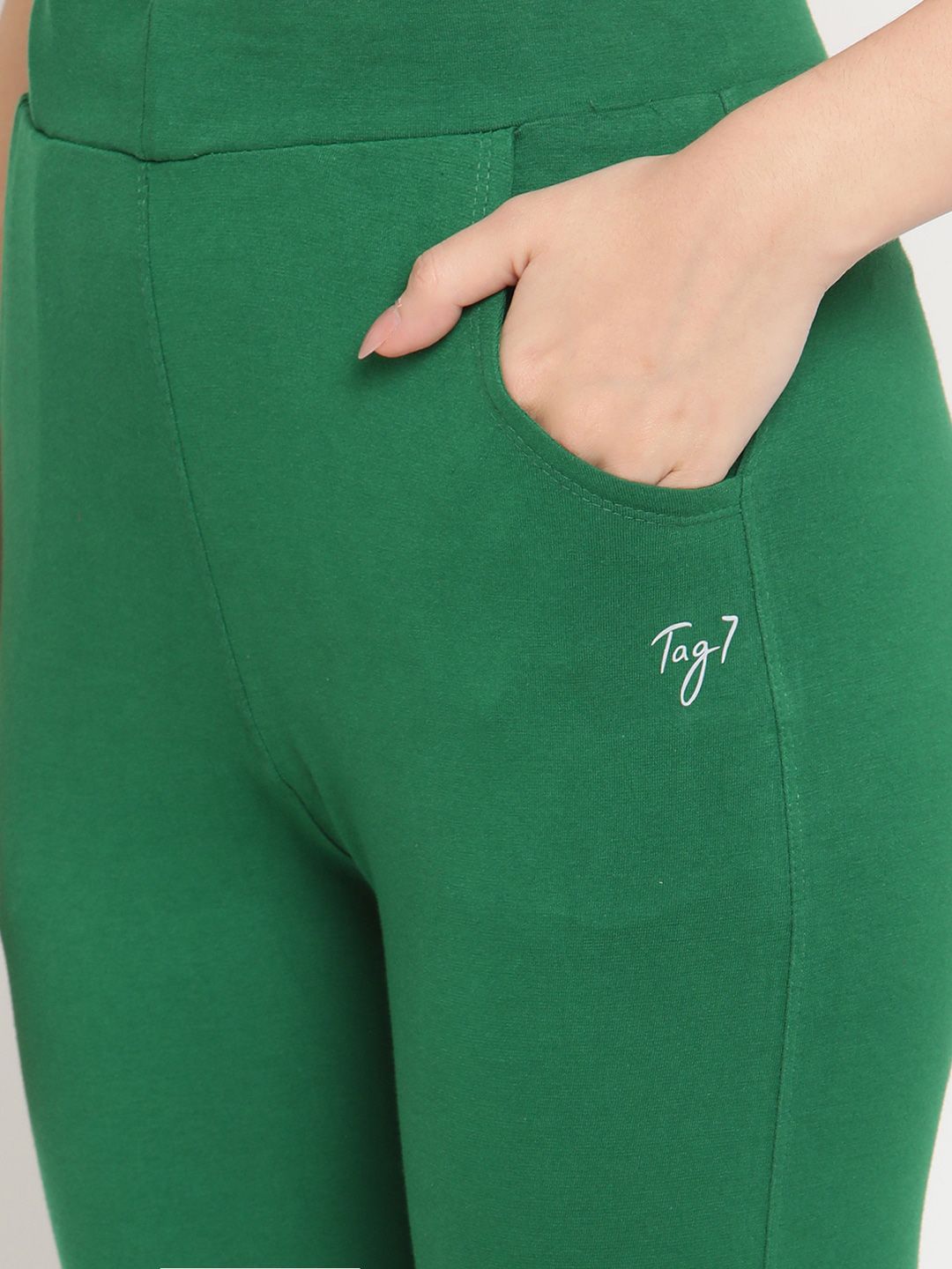 TAG 7 Pack of 2 Green & Mustard Yellow Ankle-Length Leggings