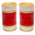 Tehzeeb Creations Bridal Bangle Set Red Color Chuda Dulhan Punjabi Choora Wedding Chura For Women - Distacart