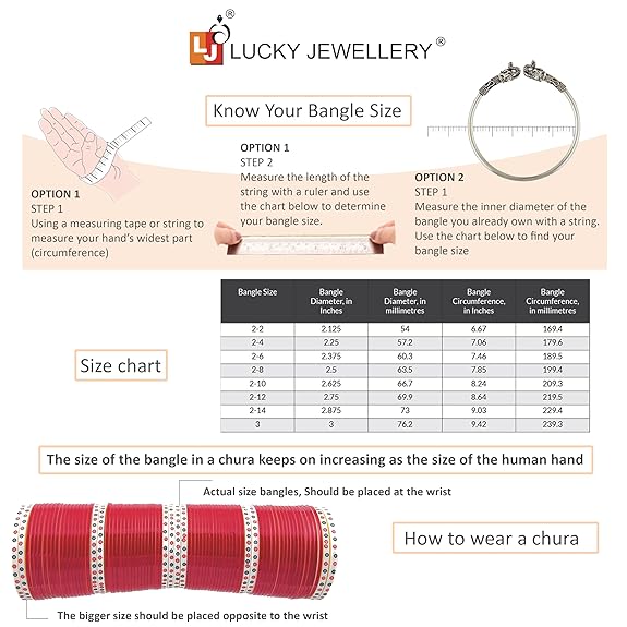 Tehzeeb Creations Bridal Bangle Set Red Color Chuda Dulhan Punjabi Choora Wedding Chura For Women - Distacart