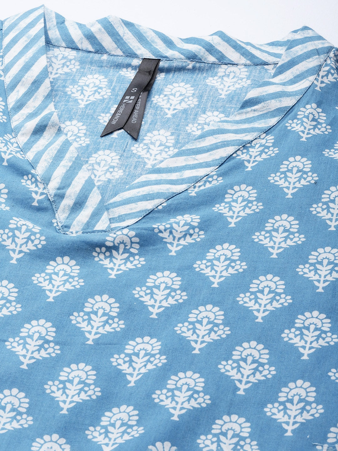 HERE&NOW Women Ethnic Motifs Printed Pure Cotton Kurta with Palazzos