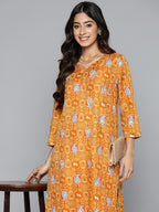 HERE&NOW Floral Printed Regular Kurta with Palazzos