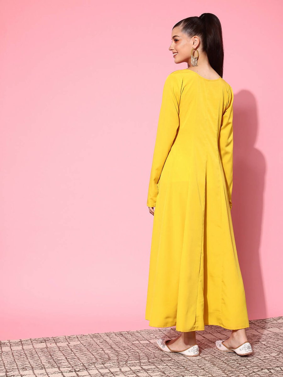 Ahalyaa Women's Traditional wear Ethnic Dress - Mustard - Distacart