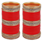 Tehzeeb Creations Bridal Bangle Set Wedding punjabi chuda Designer chura, Red Acrylic Choora Set for Women - Distacart