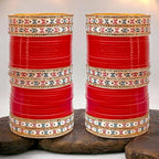 Tehzeeb Creations Bridal Bangle Set Red Designer Chura Wedding Punjabi Choora Fashion Jewellery Chuda Set - Distacart