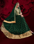 Monjolika Fashion Dark Green Color Georgette Festival Anarkali Salwar Suit - Distacart