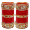 Tehzeeb Creations Bangle Set for Women (Red) - Distacart