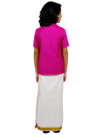Sethukrishna Boys Pink Shirt With Dhoti