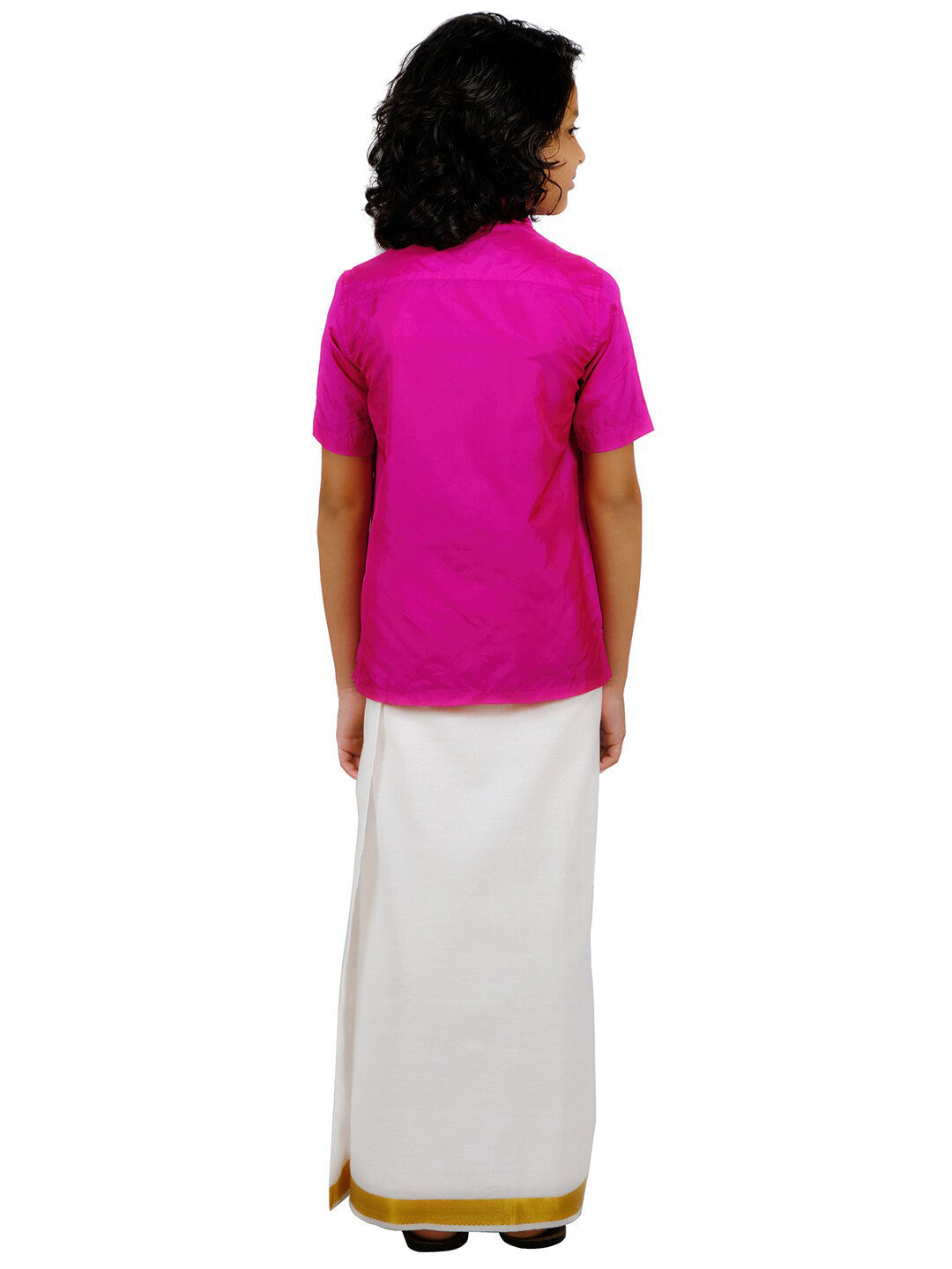 Sethukrishna Boys Pink Shirt With Dhoti