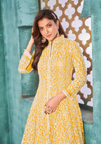 Monjolika Fashion Yellow Color Net Designer Floor Length Suit - Distacart
