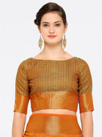 Saree Mall Yellow Silk Blend Patola Print Kanjeevaram Saree with Unstitched Blouse - Distacart