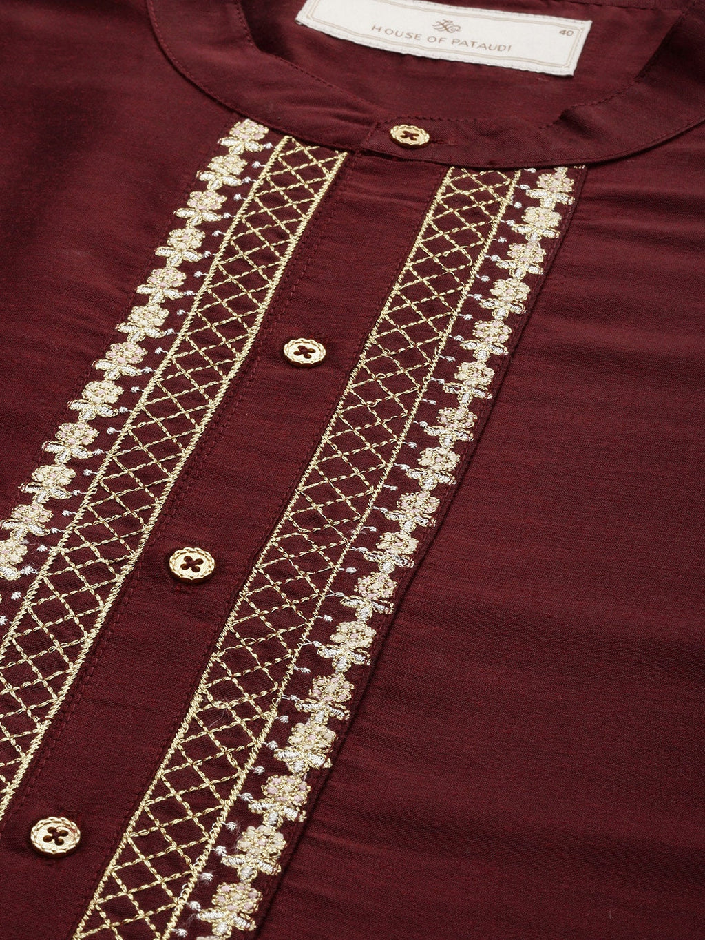 House of Pataudi Men Embroidered Jashn Kurta
