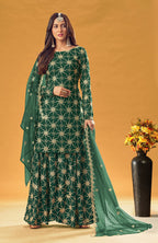 Monjolika Fashion Green Embroidered Palazzo Salwar Suit - Distacart