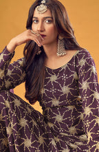 Monjolika Fashion Purple Embroidered Palazzo Salwar Suit - Distacart