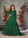 Monjolika Fashion Green Color Net Embroidered Anarkali Salwar Suit - Distacart