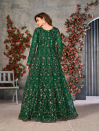 Monjolika Fashion Green Color Net Embroidered Anarkali Salwar Suit - Distacart