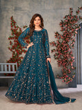Monjolika Fashion Light Blue Color Net Embroidered Anarkali Salwar Suit - Distacart