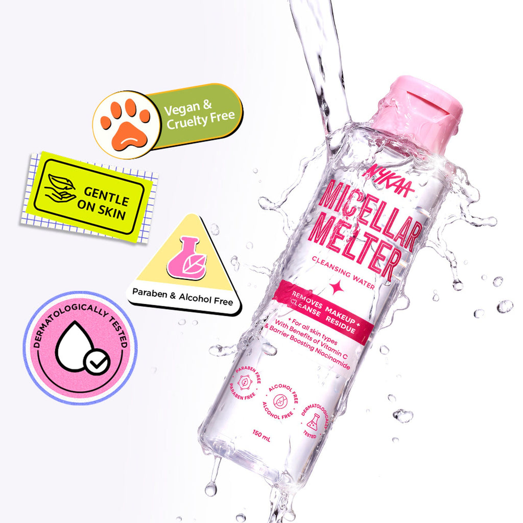 Nykaa Micellar Melter Cleansing Water - Sensitive Skin Gentle Cleanser With Vitamin C & Niacinamide