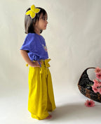 ArthLife Mustard Purple Butterfly Embroidered Co-Ord Set