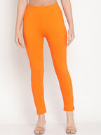 TAG 7 Set Of 2 Red & Orange Solid Leggings