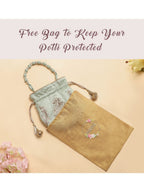 Masq Pink & Gold-Toned Embellished Potli Clutch - Distacart