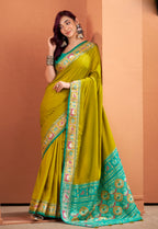 Anaita Mustard Silk Zari Weaving With Classic Patola Saree With Blouse - Distacart